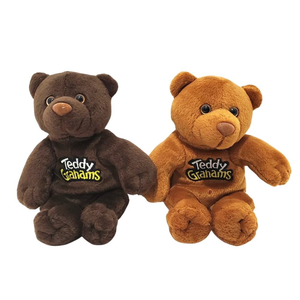 Vtg Plush Teddy Graham Bears Chunky & Chocolate Spicey Cinnamon 8" Collectible